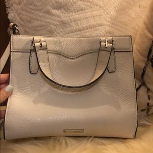 Rebecca Minkoff White Purse Studs Black Piping